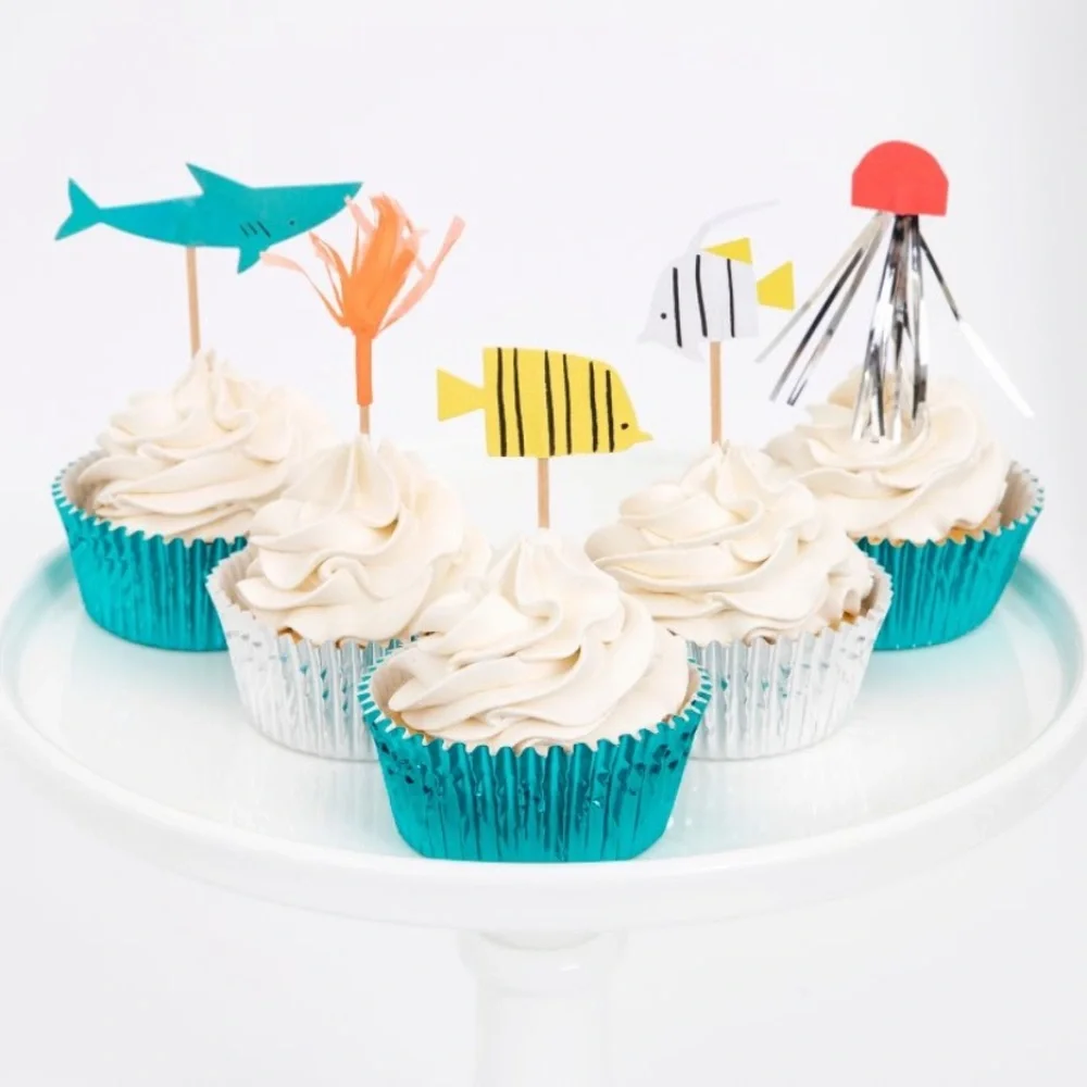 Meri Meri | Cupcake Kit, Under The Sea Themed, 24pc 🐠🦈
